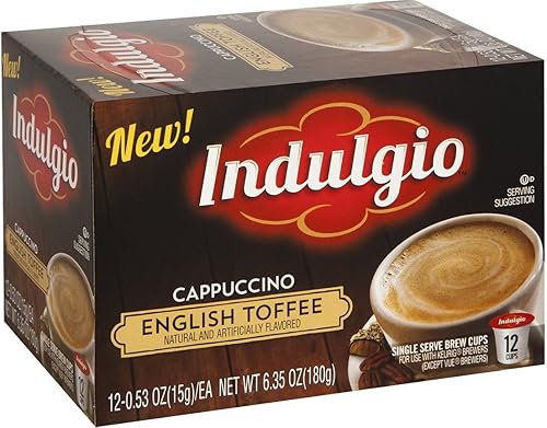 Miniatura 2 de Indulgio Capuchino, caramelo inglés, 12 unidades de taza individual para cafeteras Keurig K-Cup