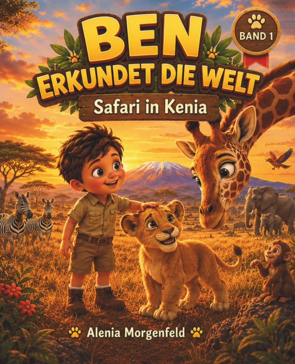 Ben erkundet die Welt - Ben auf Safari in Kenia: Kinderbuch mit Suchbildern, Ausmalbildern und Kreativseiten