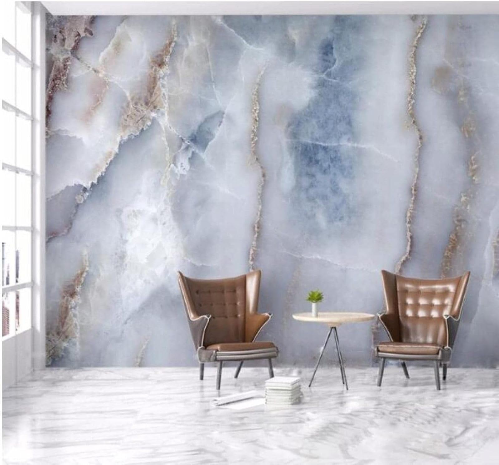 XLMING Minimalist Abstract Faux Marble Texture Unique 3D Wallpaper Luxury Home Dining Decor Paste Sofa Living Room The Wall for Bedroom Mural-250cm×170cm