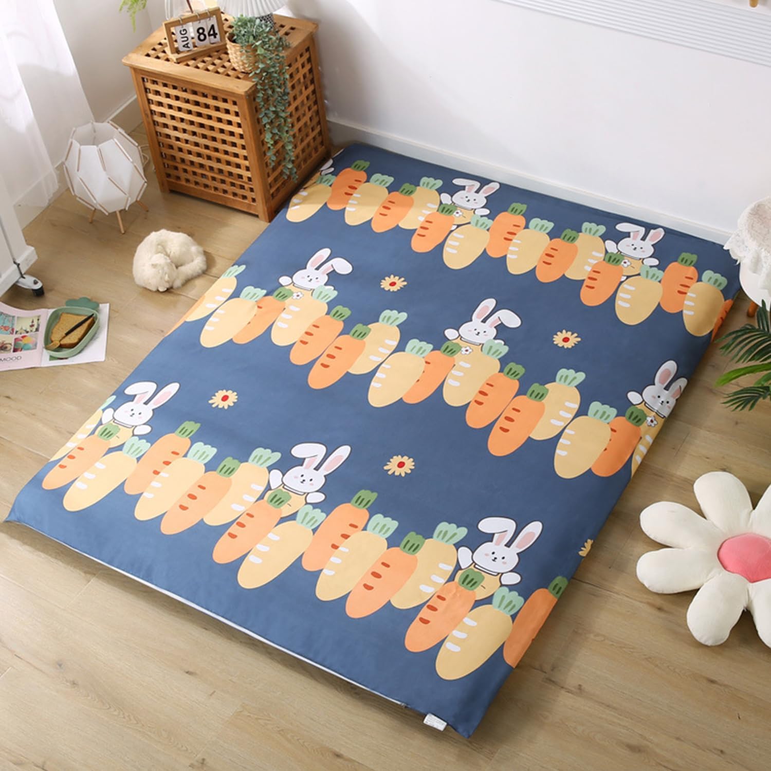 C,90X200cm, Futon Mattress Cover with Zipper Queen King Size Skin-Friendly Fabric Dustproof Floor Mattress Cover Sleeping Mat Cover Japanese Tatami Mattress Cover Machine Washable