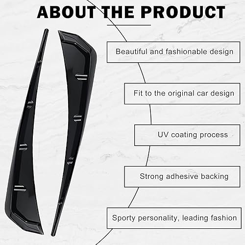 Miniatura 3 de 2 calcomanías de ventilación lateral para guardabarros de automóvil, 3.5 pulgadas x 16.1 pulgadas, ABS, impermeable, cubierta de ventilación