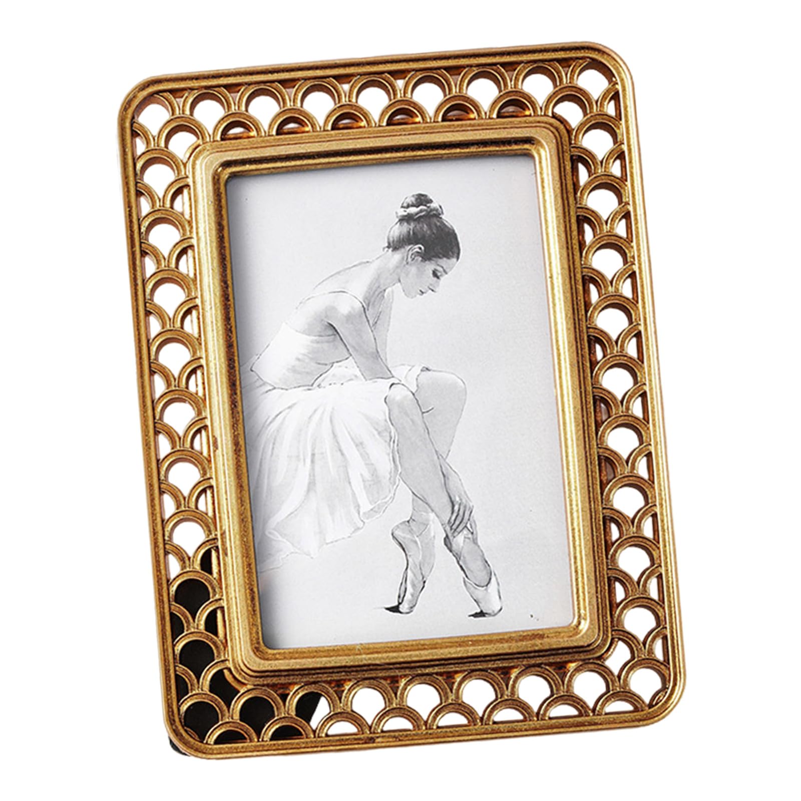 APGLSXY Artistic Fish Scale Pattern Picture Frame Resin Decorative Decoration Photo Frame for Living Room Bedroom European Fish Scale Pattern Resin Photo