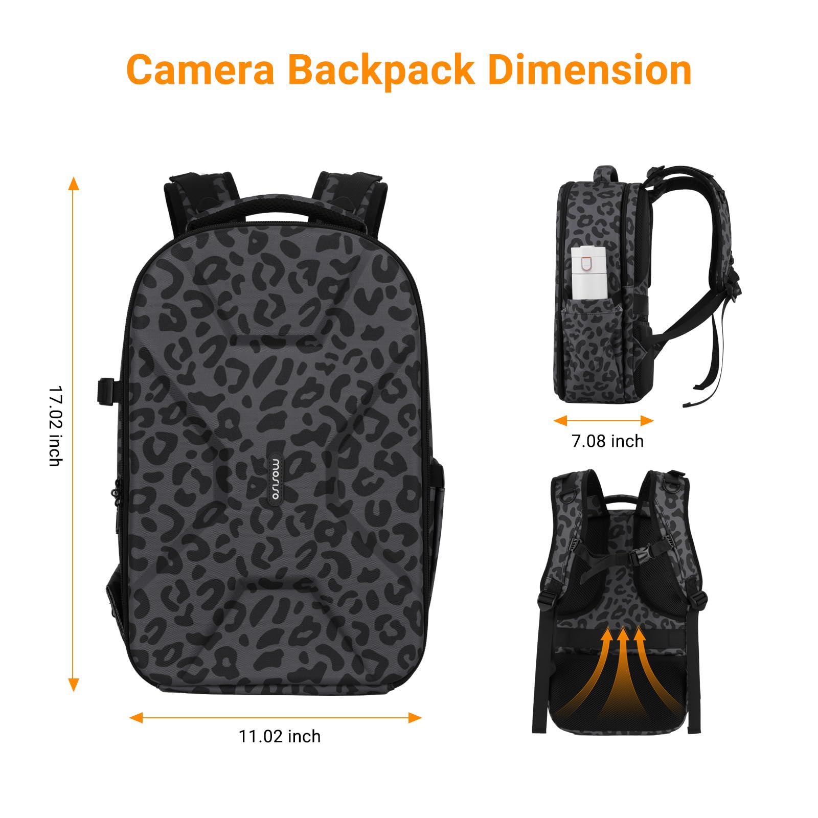 MOSISO Plecak na aparat, DSLR/SLR/torba na aparat fotograficzny, z kieszenią na laptopa 15-16", uchwyt na statyw i osłona przeciwdeszczowa, kompatybilny z Canon, Nikon, Sony, DJI Mavic dronami, wzór w