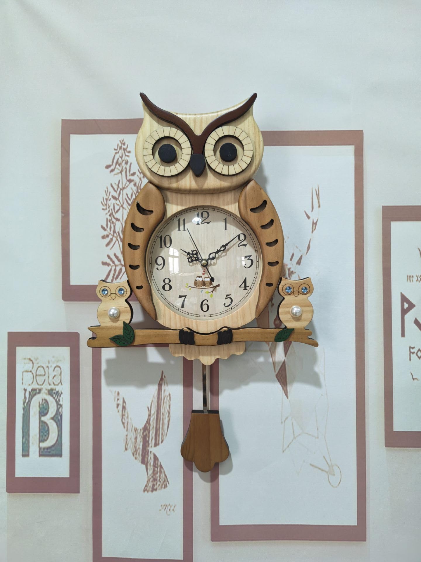 Batteriebetriebene Wanduhr aus Holz, Nicht tickend, geräuschlos, für Wohnzimmer
