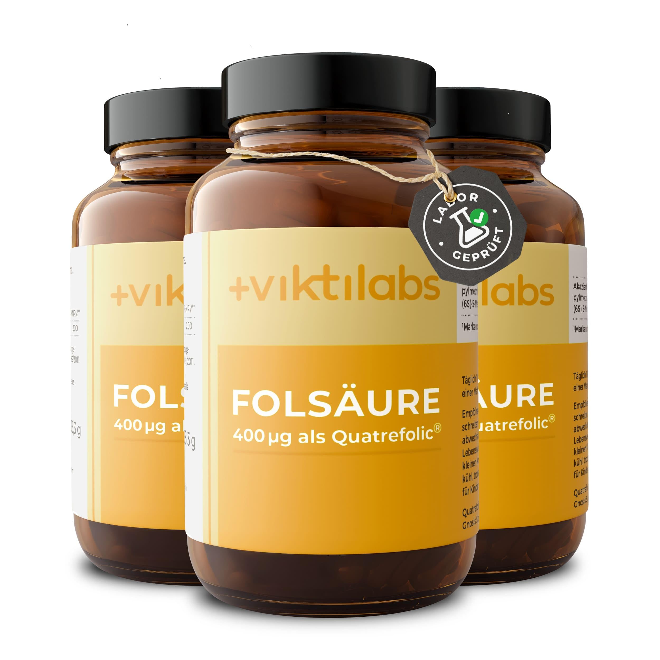 Folsäure - hochdosiert - 400 µg Quatrefolic® 5-MTHF bioaktives Folat