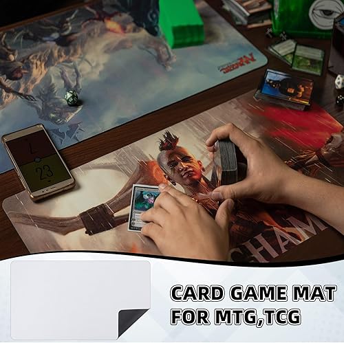 Miniatura 5 de Yexiya Tapete de juego de cartas de 6 piezas, tapete de juego de sublimación para TCG MTG de 24 x 14 pulgadas, tapete de juego de cartas de goma