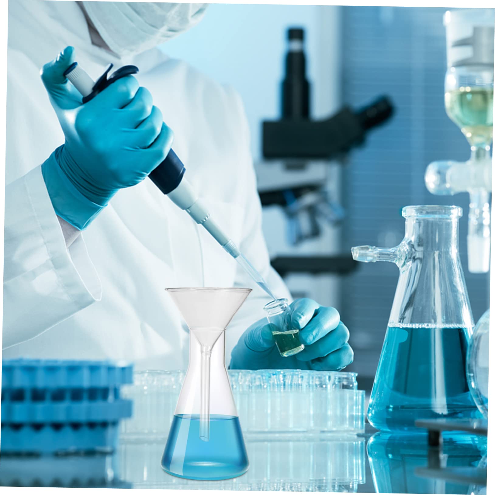 Alipis 8 Piezas embudo experimentos vaso Químico filtro equipos de laboratorio Multi herramientas colador herramienta resistente a la temperatura material de laboratorio de vidrio
