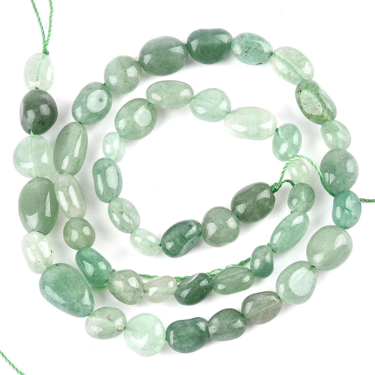 6-8mm Natural Green Aventurine Gem Stone Free Form Nuggets Tumbled Pebbles Spacer Semi Precious Irregular Beads for Jewelry Making 30 Inch(2 Strands) - Image 5