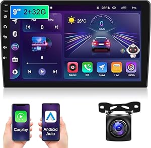 QIIKEN Autoradio 2 Din Senza Fili CarPlay e Android Auto con Navi per VW Golf 5 6 Polo Sharan
