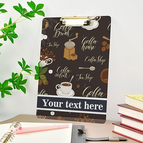 Miniatura 7 de Portapapeles de plástico personalizado para té, café, tamaño carta estándar, cartón personalizado con clip de metal de perfil bajo para colgar,