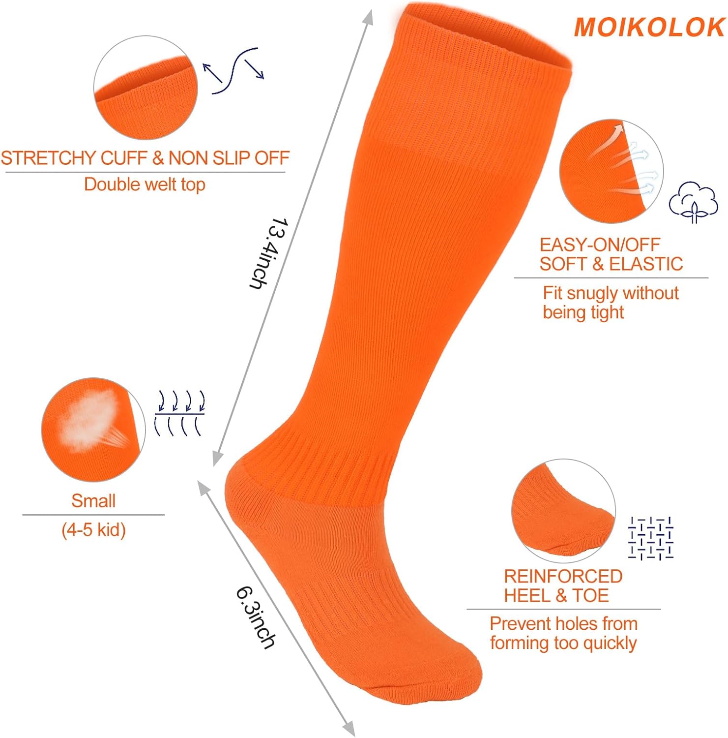 Orange Baseball Socks and Belt Combo Set Softball Socks and Elastic Waist Belt for Youth Boys Girls - Image 4