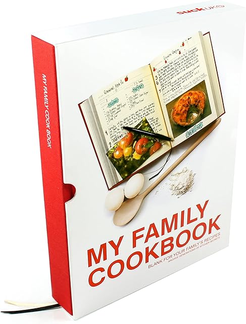 Suck UK | Recipe Book For Own Recipes | My Family Cook Book | Hardback Recipe Journal Notebook | Personalised Food Diary & Scrap Book | Create Your Own Healthy Cookbook | Baking Gifts Or Cooking Gifts