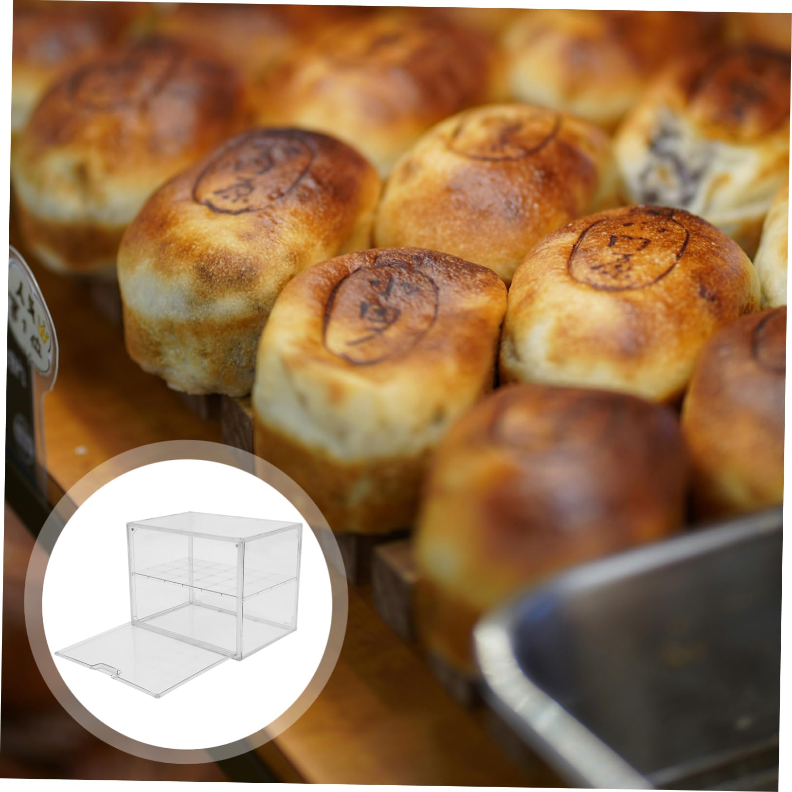 Cabilock Caja de Pan Transparente Contenedor Doble para Alimentos de Cocina Organizadores de Almacenamiento para Encimera Mesa o Mostrador