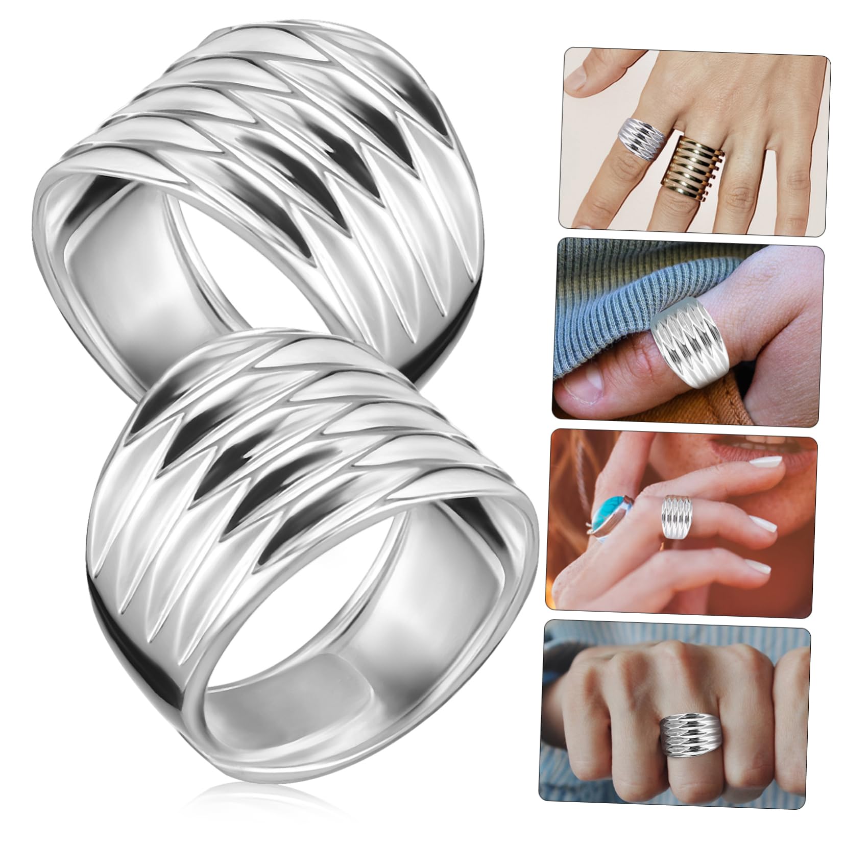 Healvian 5 Series Anillo Mujer Ajustador Para Anillos Para Mujer Plata De Decoración De Dedo Para Chicas Adolescentes Lindos s Cobre 2 Piezas X 5