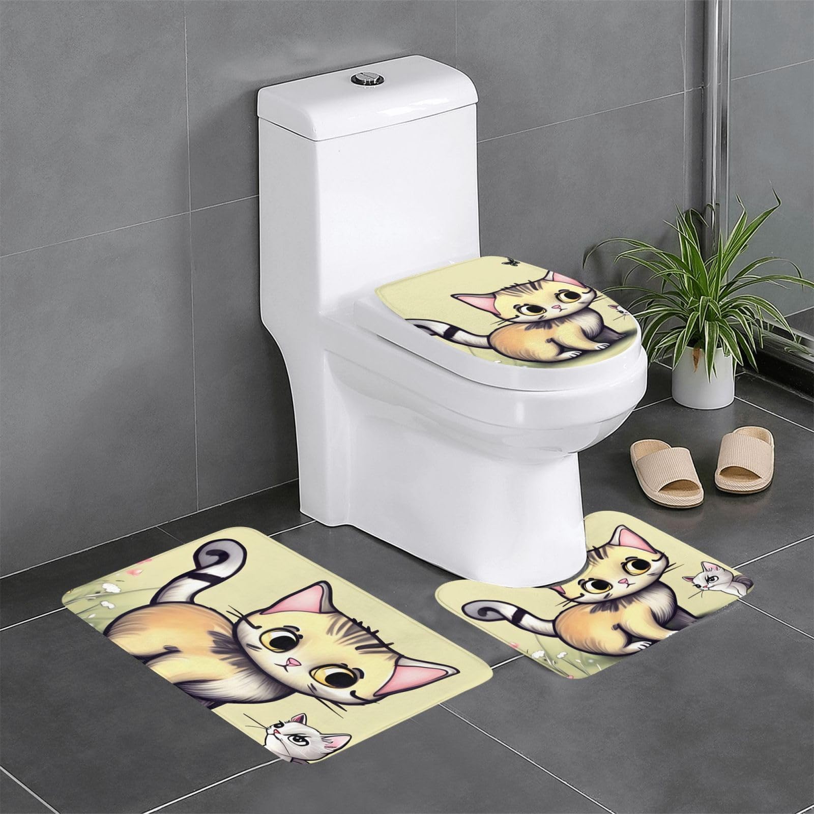 Tapis de salle de bain facile à nettoyer lot de 3 HYTTER