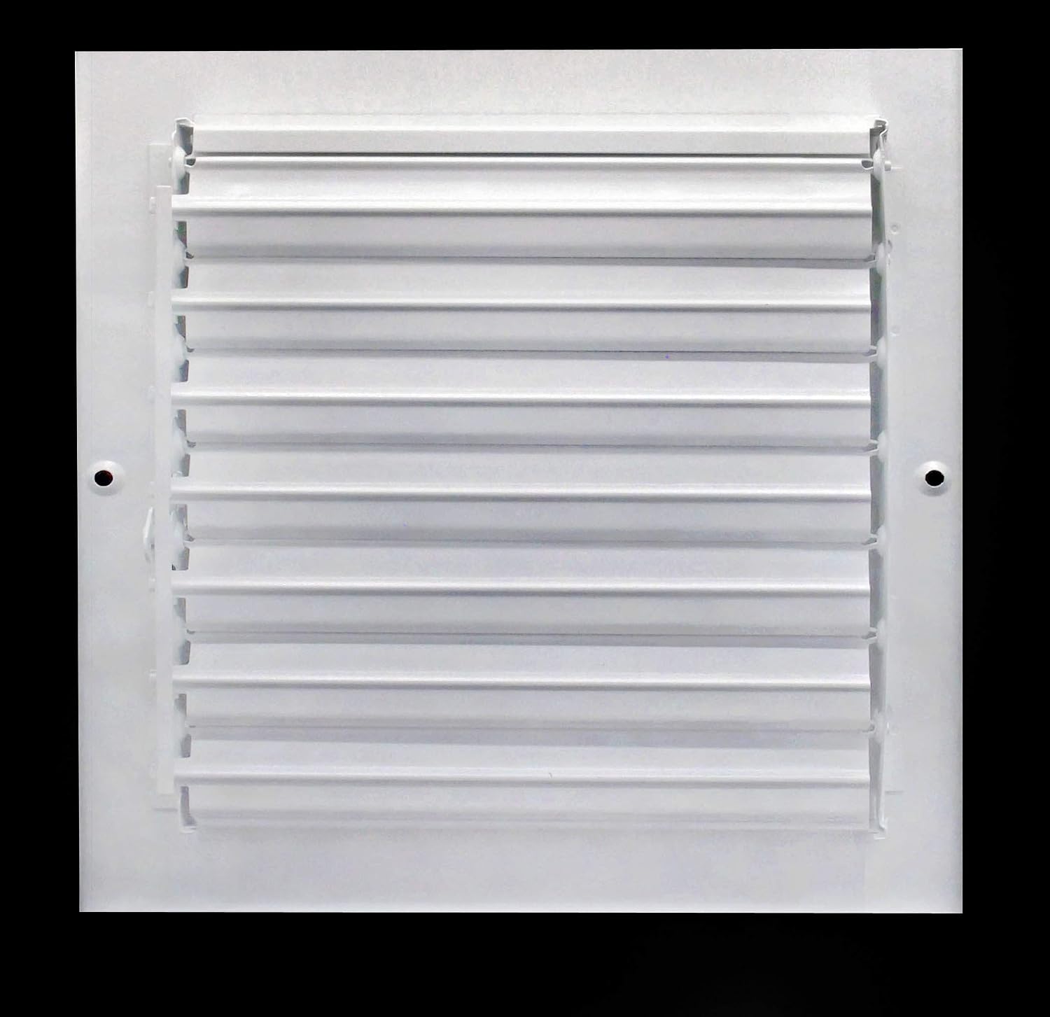 HVAC Premium 8" X 8" 2-Way-Vertical AIR Supply Grille - Vent Cover & Diffuser - Flat Stamped Face - White [Outer Dimensions: 9.75" w X 9.75" h]