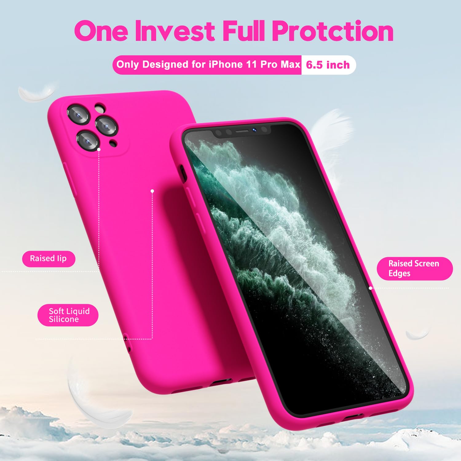 oakxco for iPhone 17 Pro Max Phone Case Liquid Silicone, Cute Thin Slim Grip Soft Rubber Gel for Women Men, Smooth Matte TPU Plain Solid Color Girly Simple Case with Camera Cover, Light Pink — view 560