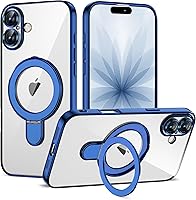 Vista 100 de Funda compatible con iPhone 12 con soporte de anillo magnético invisible [compatible con Mag-Safe] [Protector completo de lente de cámara] Funda