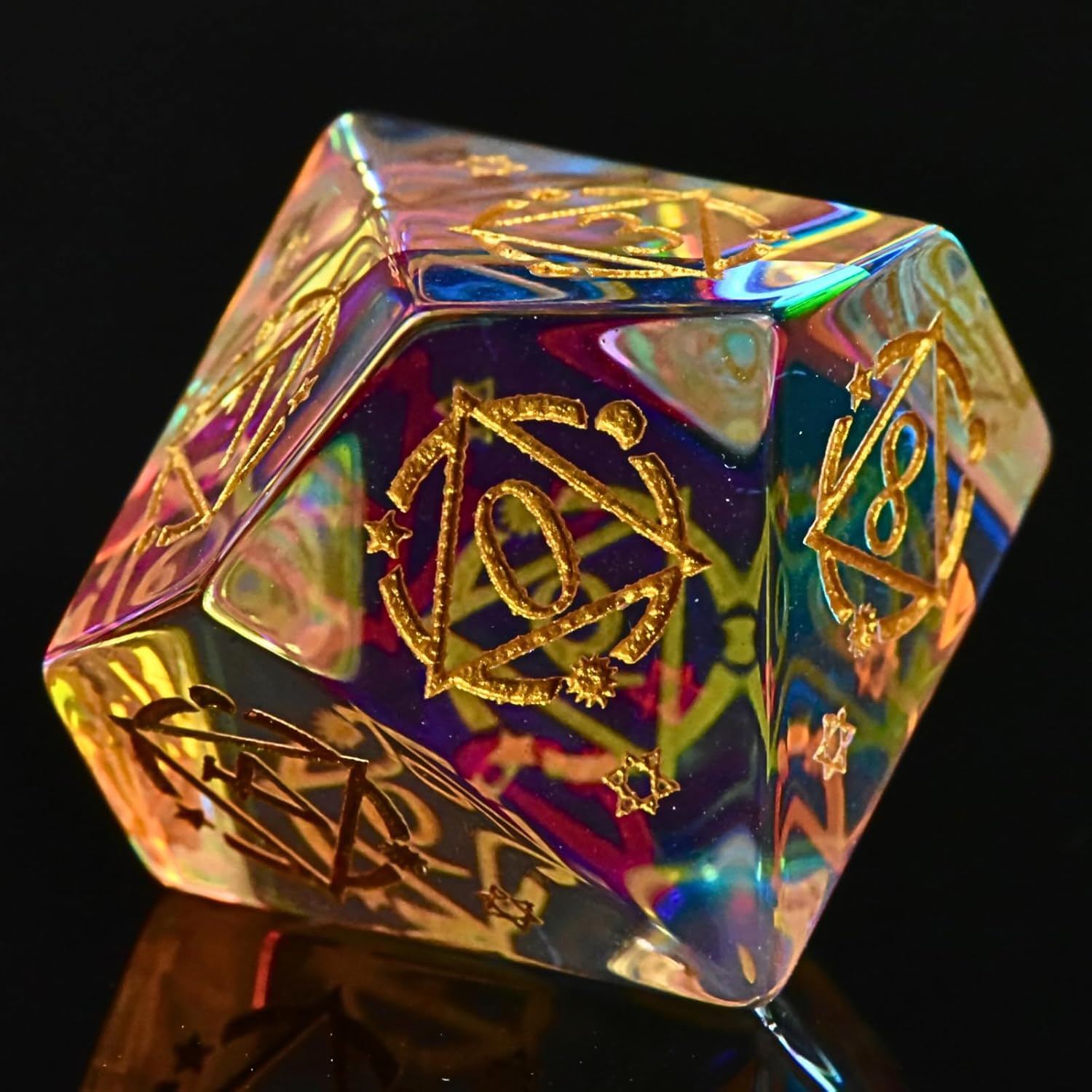 Prism Glass DND Dice Set with an Iron Box for DND COC Role Playing dice Games and Board Games Gift (Prism Glass)