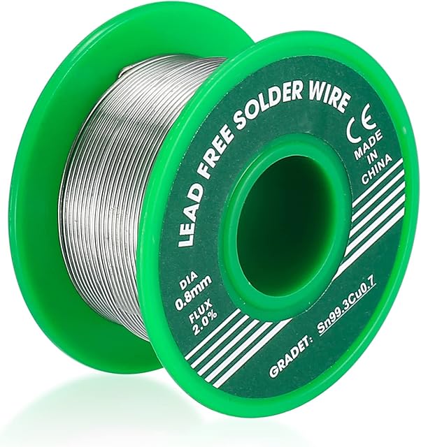 Cyna do lutowania bezołowiowego 0,8 mm 30 g, drut lutowniczy bezołowiowy z rdzeniem kalafonicznym, cyna do lutowania ze topnikiem do naprawy domowych prac elektrycznych (1)