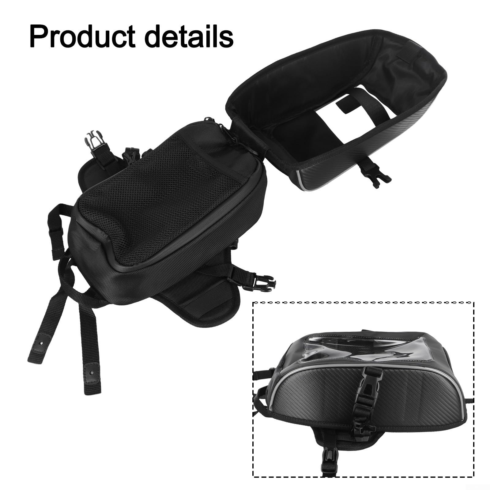 Sac de support pour Can-Am pour Ryker 600 et 900 Support de réservoir d'essence 2019 2022 2023 compatible avec coutures renforcées et compartiment dédié pour téléphone