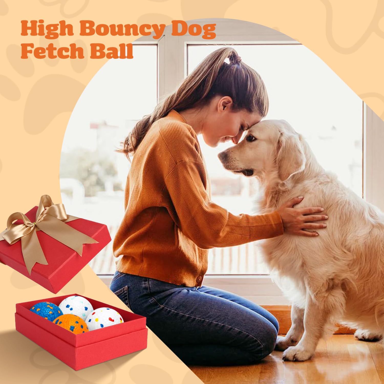 Nobleza Dog Ball Toy Tennis Bouncying Training Balls, Aggressive Chewer Teething Durable Floating Dog Tennis Balls, Interactive Pet Popcorn Ball for Medium Small Pet Puppy, 8 PCS