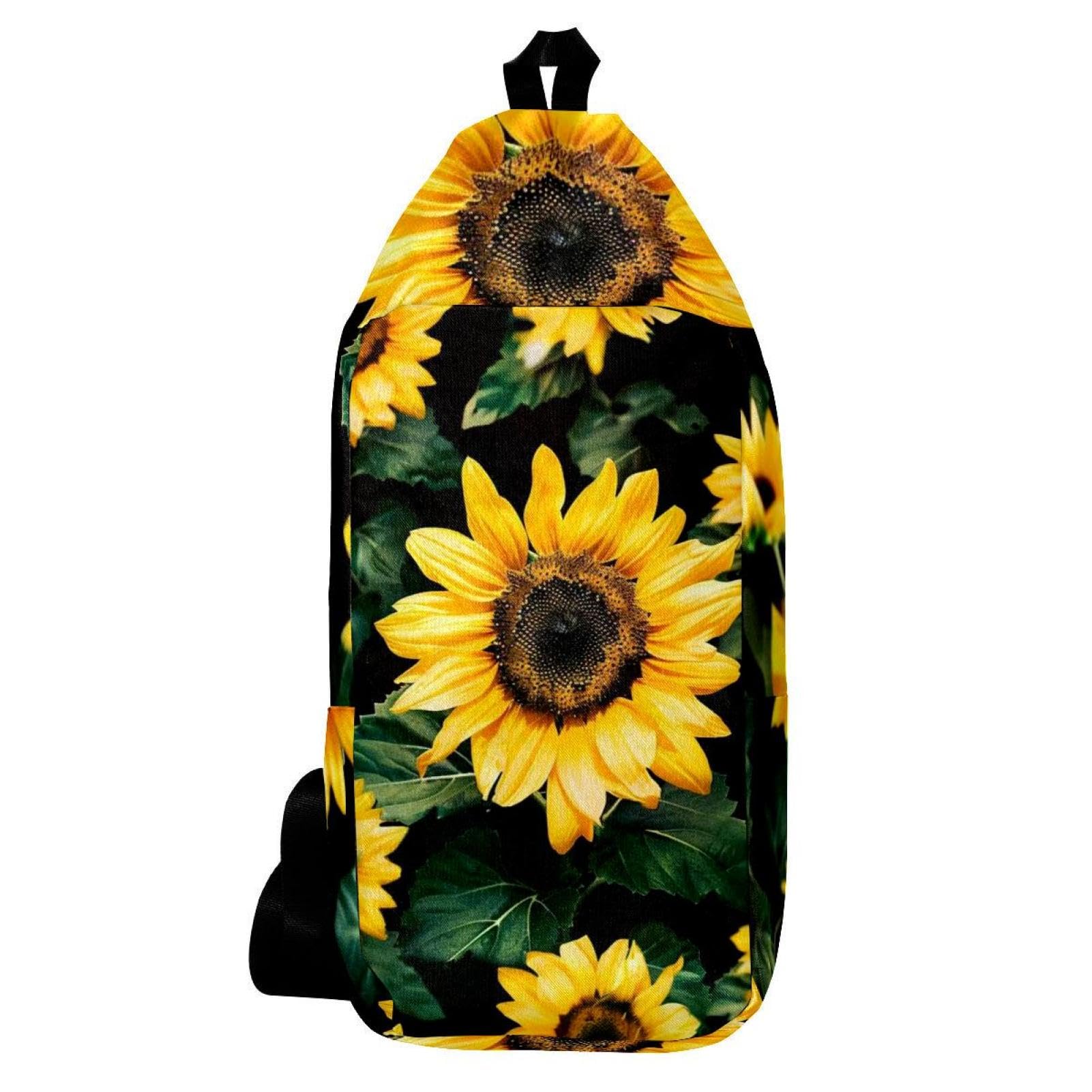 Mochila de viaje para senderismo unisex con estampado de girasol 6