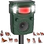 2025 Upgraded Solar Ultrasonic Animal Repellent Outdoor – Motion Activated Deer, Squirrel, Cat, Raccoon, Dog & Bird Deterrent with Multi-Frequency LED Strobe & Ultrasonic Sweep for Yard, Garden, Farm