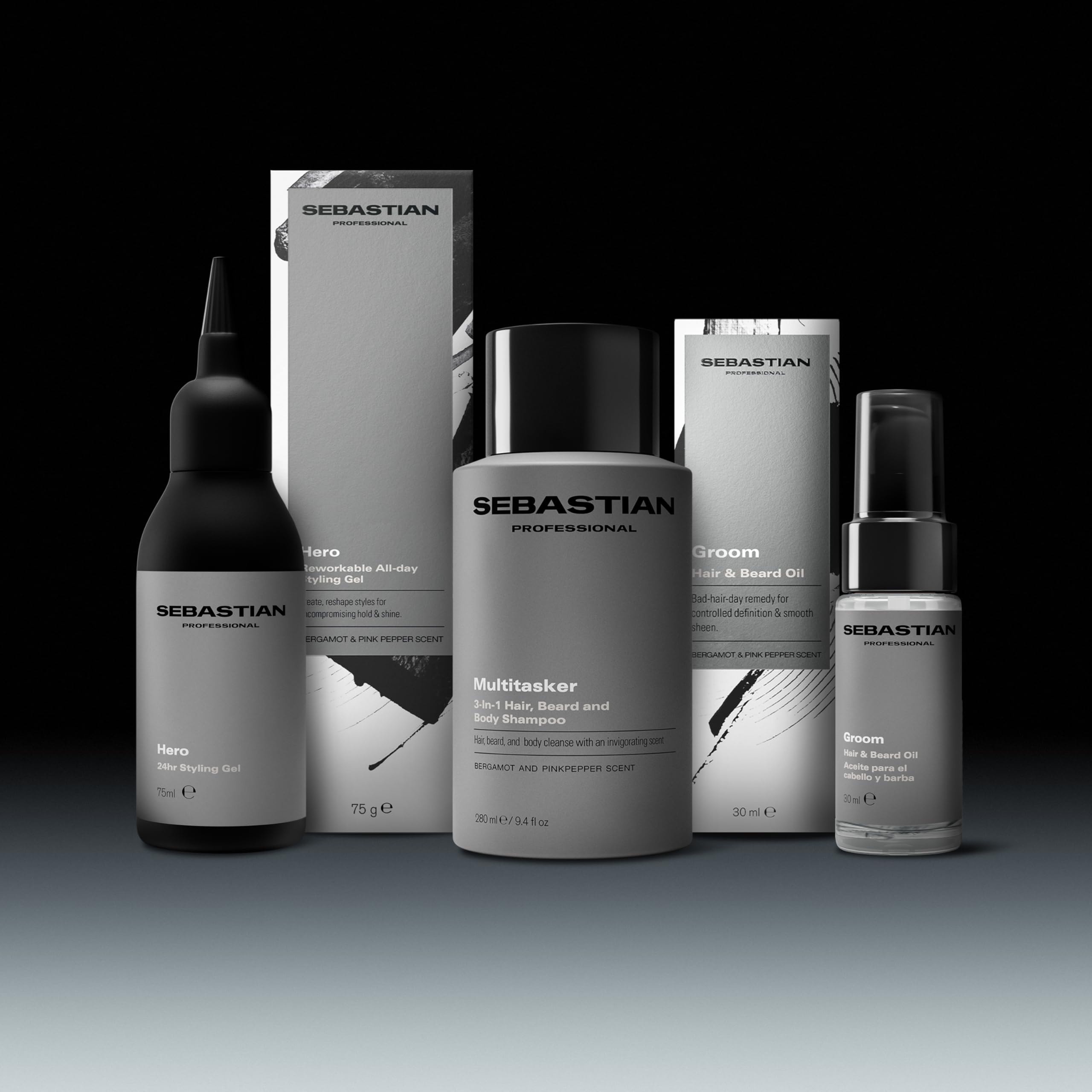 Sebastian Professional Multitasker 3-en-1 – Shampoing cheveux + corps + barbe professionnel