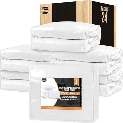 Utopia Bedding Juego de 24 almohadas decorativas de 12 x 20 pulgadas para sofá, cama y sofá