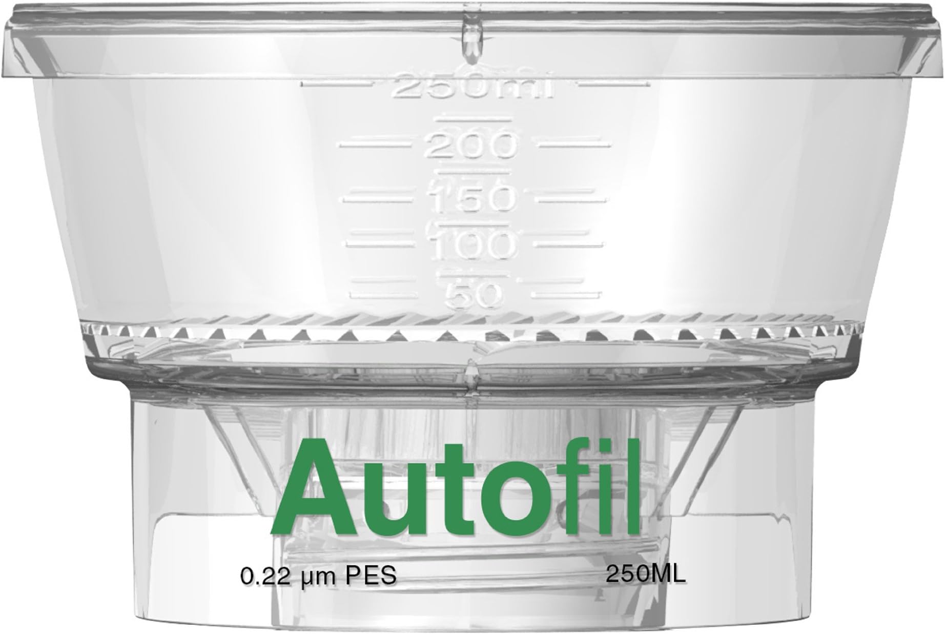 Autofil 1151-RLS Polystyrene Sterile Filter Funnel, PES Membrane, 250ml Volume, 0.22µm Pore Size, 66mm Filter Diameter (Case of 12)
