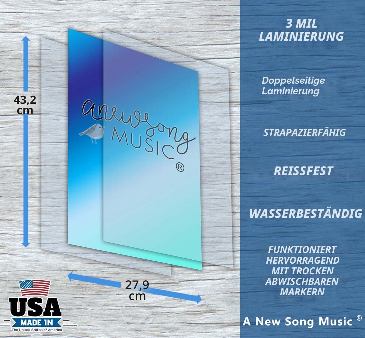 A New Song Music Laminierte Ukulele Griffbrett Noten & Easy Beginner Akkord Diagramm 27,9 x 43,2 cm Anleitung Poster für Sopran Konzert Tenor Ukulele