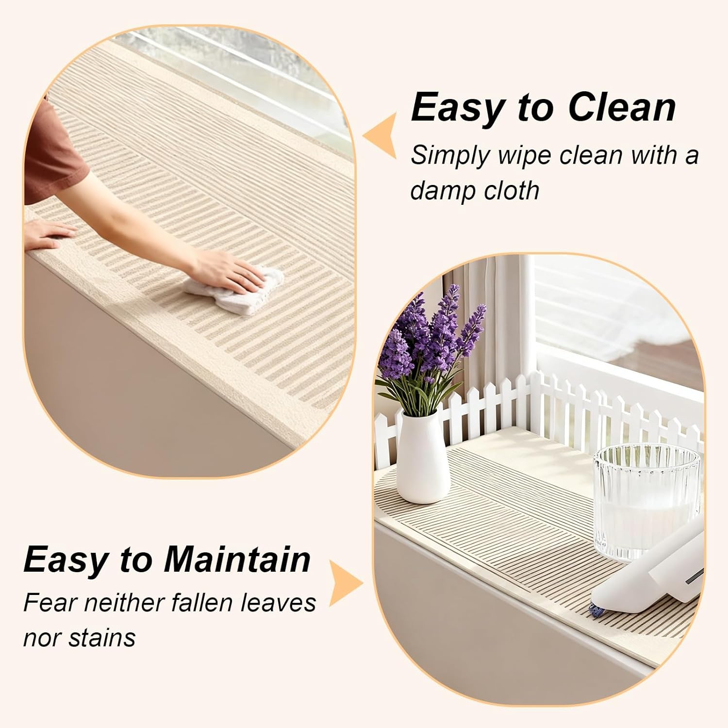 Trimmable Small Window Sill Mat, Waterproof Window Sill Cushion Pad Plants Pot Mat, Bay Window Countertop Protector Cover Pads for Household(Style4,20x8in/50x20cm)