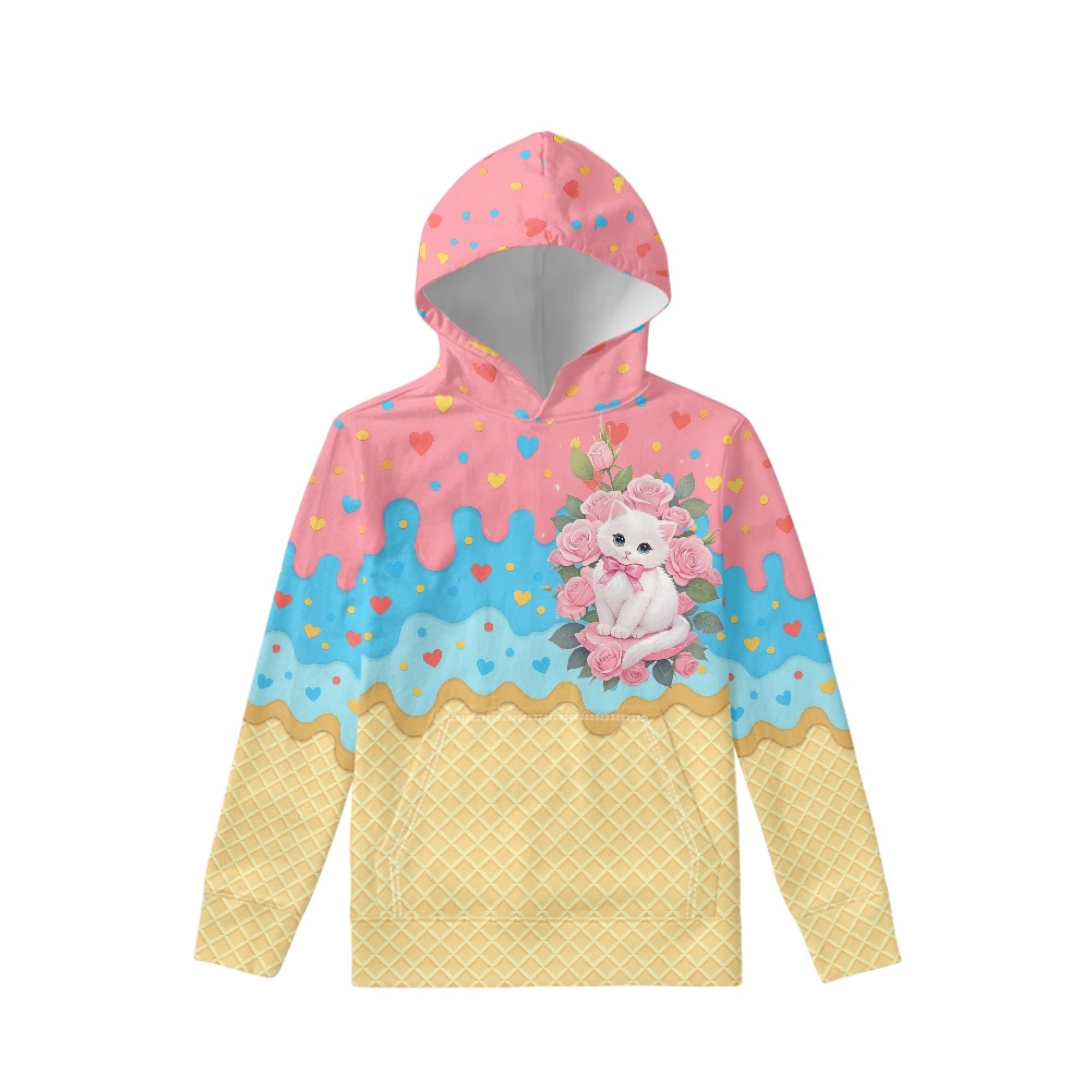 Coloranimal Unisex Girls and Boys Long Sleeve Hoodies Hoody Athletic Pullover Sweatshirts Tops Age 6-16year