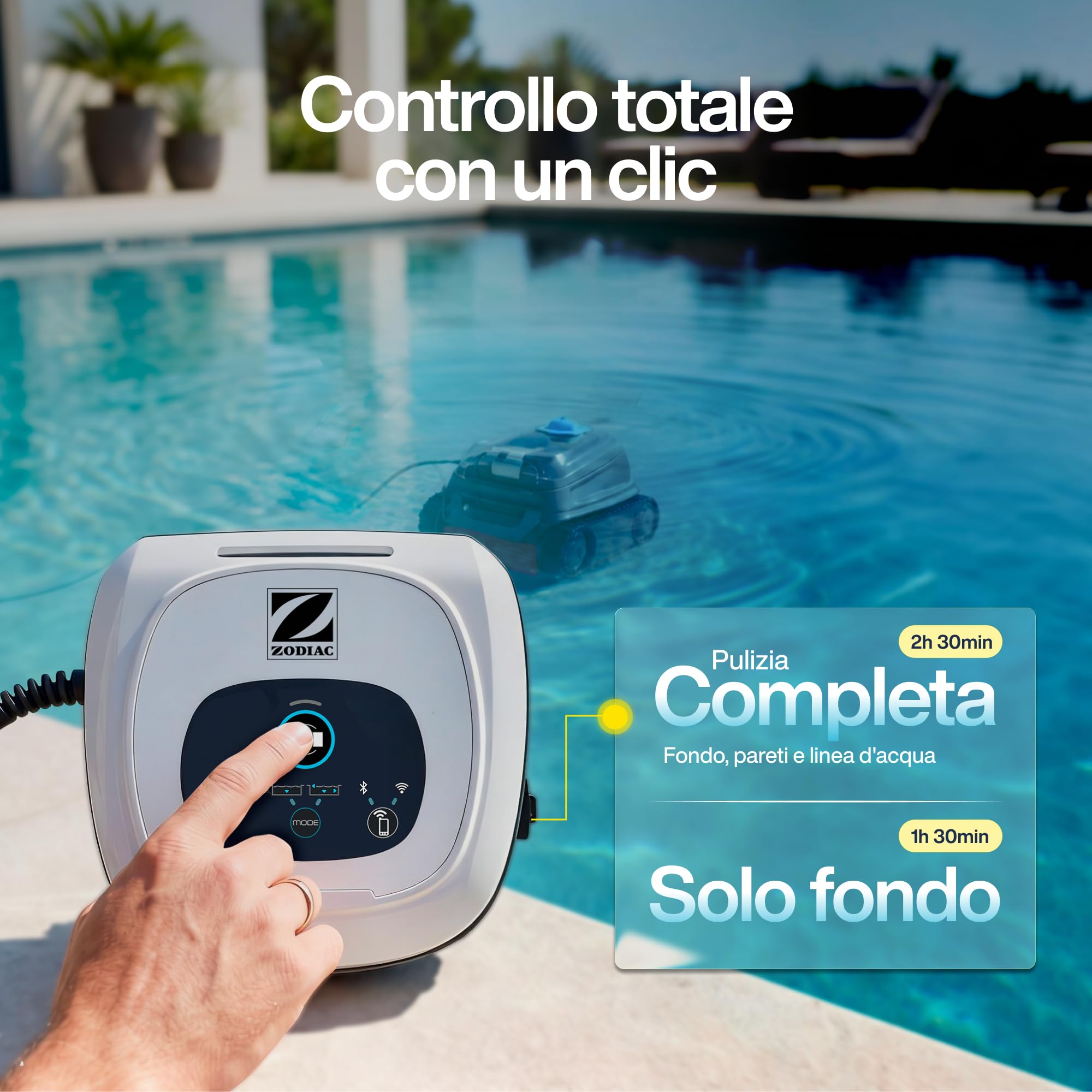 Zodiac CNX 40 iQ. Robot Pulitore di Fondo con Cavo. App. Piscine fino a 72 m²