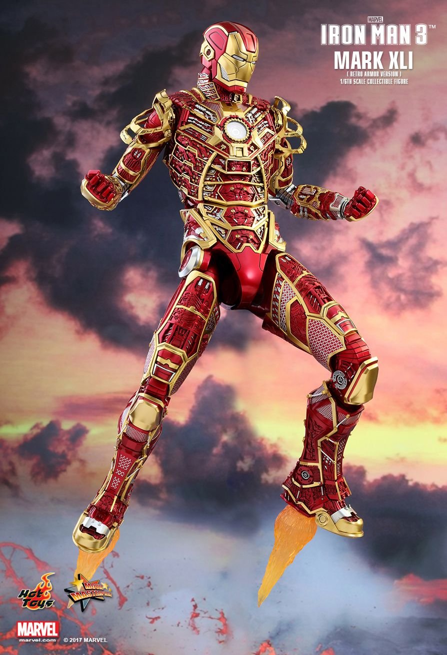 Hot Toys HT902963 Marvel Iron Man Mark XLI Bones Retro Armor Version Figure 1:6 Scale | Iron Man 12 Inch Action Figure 16 Scale Series - Iron Man Mark XLI Bones Retro Armor Version Hot Toys 9 product thumbnail 7