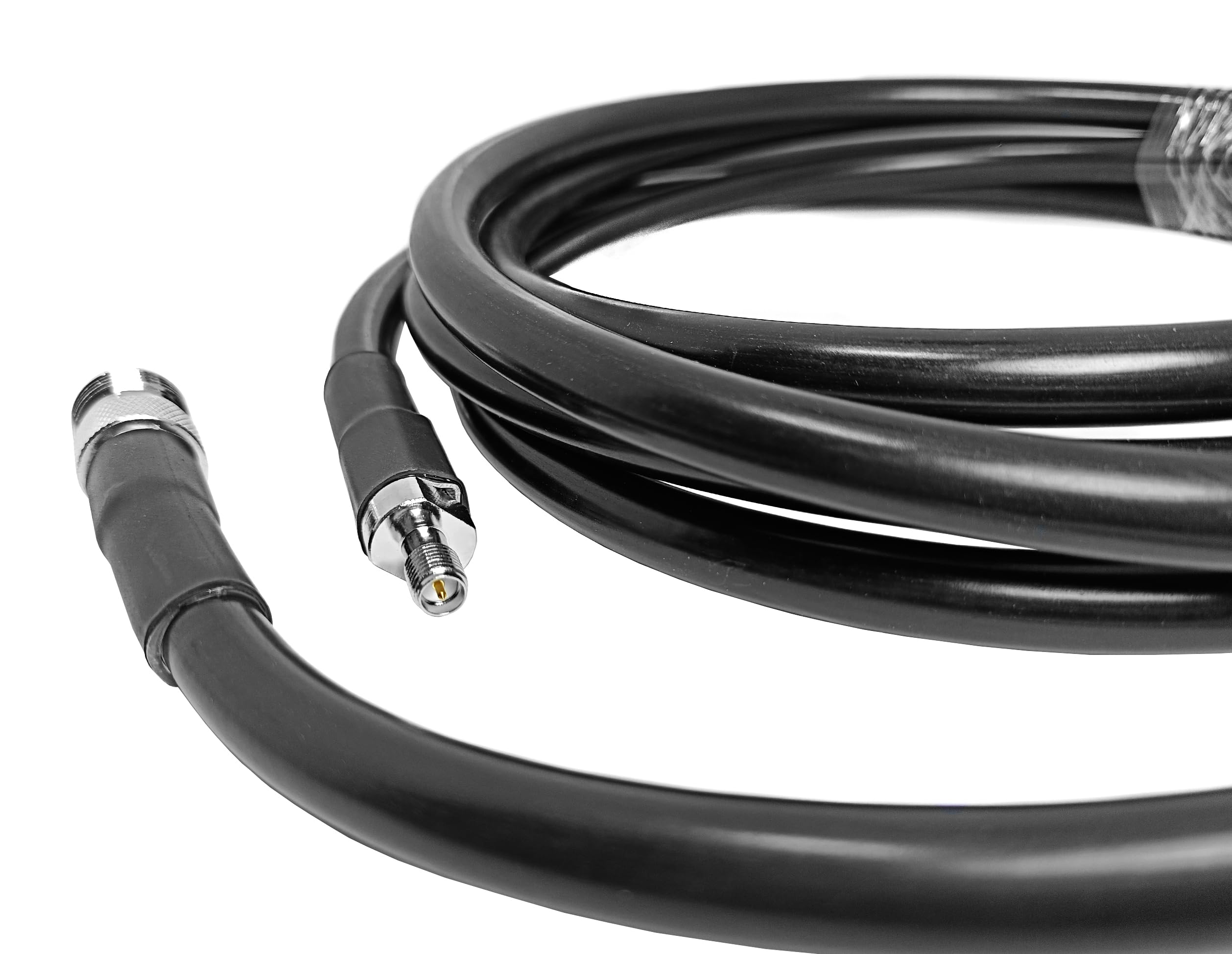 Câble d'extension coaxial LMR400 à Faible Perte N Femelle vers RP Femelle – 1 pièce, idéal for Les antennes, Les amplificateurs et Les boosters WiFi(25ft)