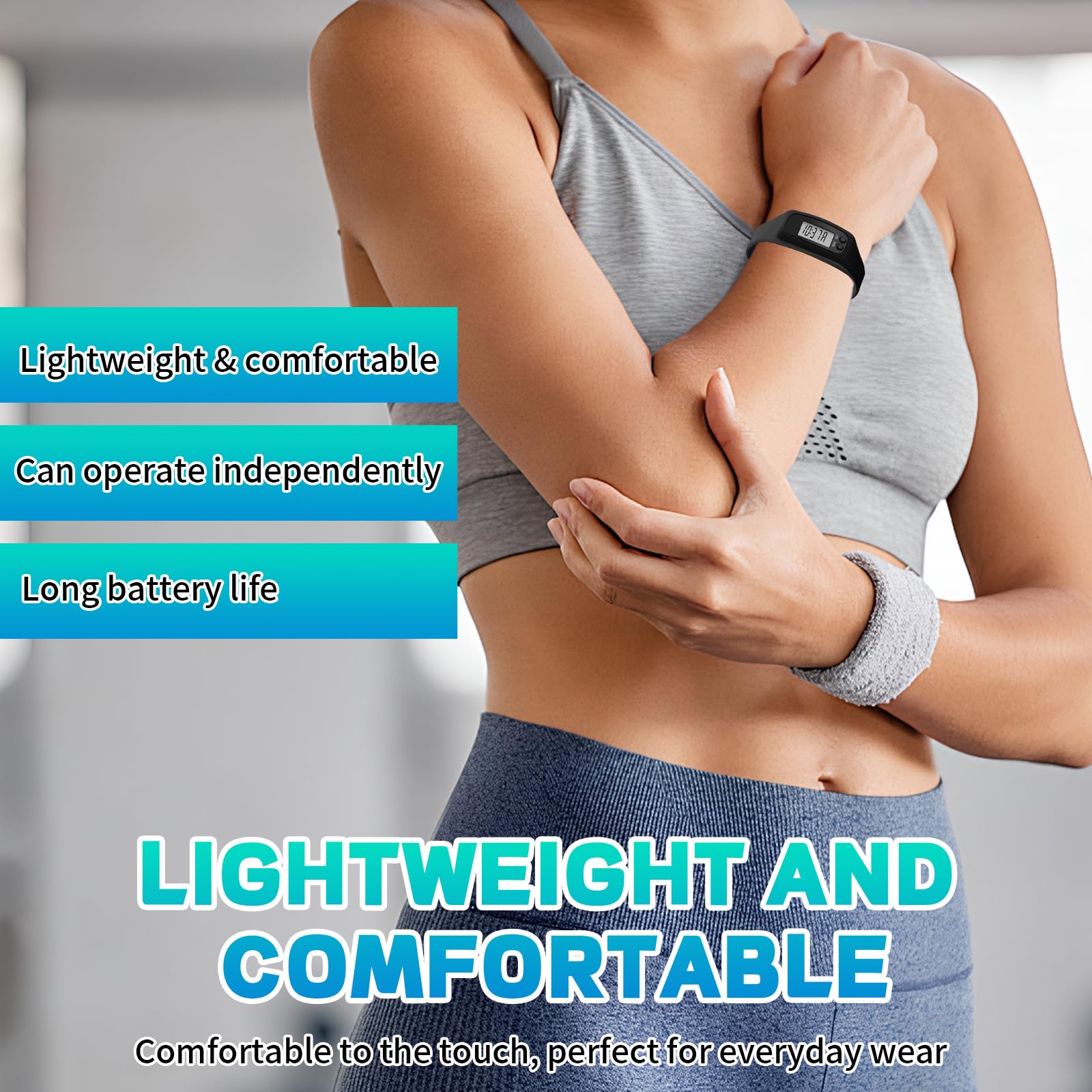 Mini Podometre électronique 3D, Podomètre Bracelet, Compteur de Pas, sans Application, Idéal pour La Marche, Le Fitness Et Les Trajets Quotidiens, Convient Aussi Bien Aux Hommes qu'aux Femmes
