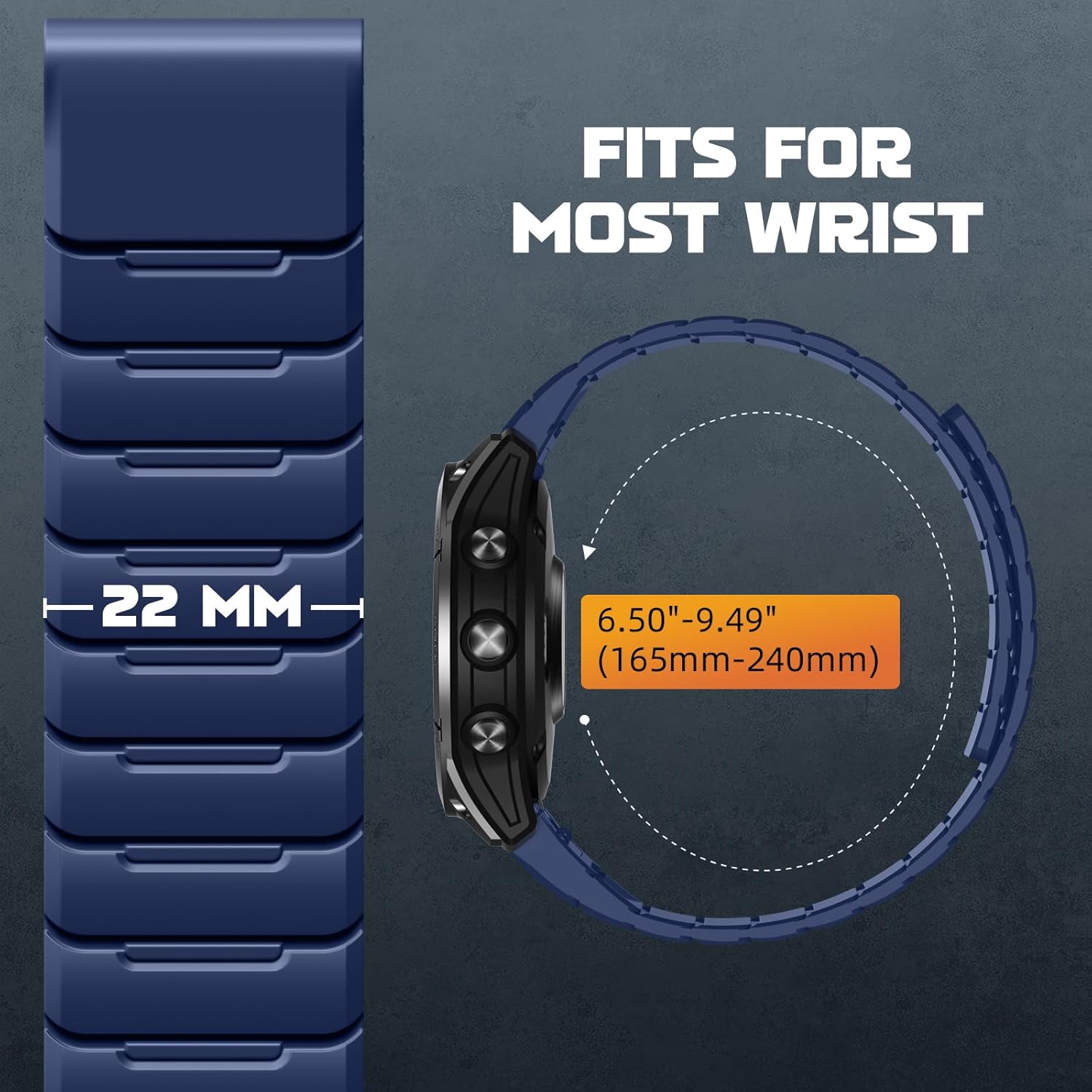 Ouwegaga Magnetic Bands Compatible with Garmin Fenix 8/Fenix 7/Fenix 6/Fenix 5 Watch Band, 22mm QuickFit Sport Silicone Strong Magnet Waterproof Strap for Fenix 8 7 6 Pro/Tactix 8 47mm/Fenix E/5 Plus