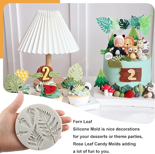Miniatura 3 de Sijiangmold Molde de silicona para hojas de árbol hojas de helecho moldes de fondant hojas de Monstera moldes de hojas de rosas para decoración de