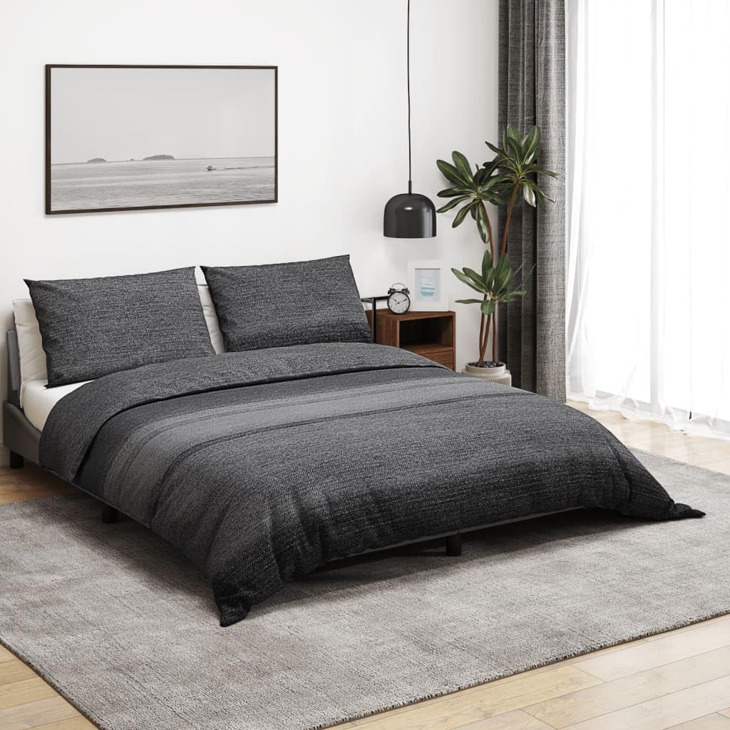 Parure de lit 200x220 en coton supérieur, l'excellence du gris foncé