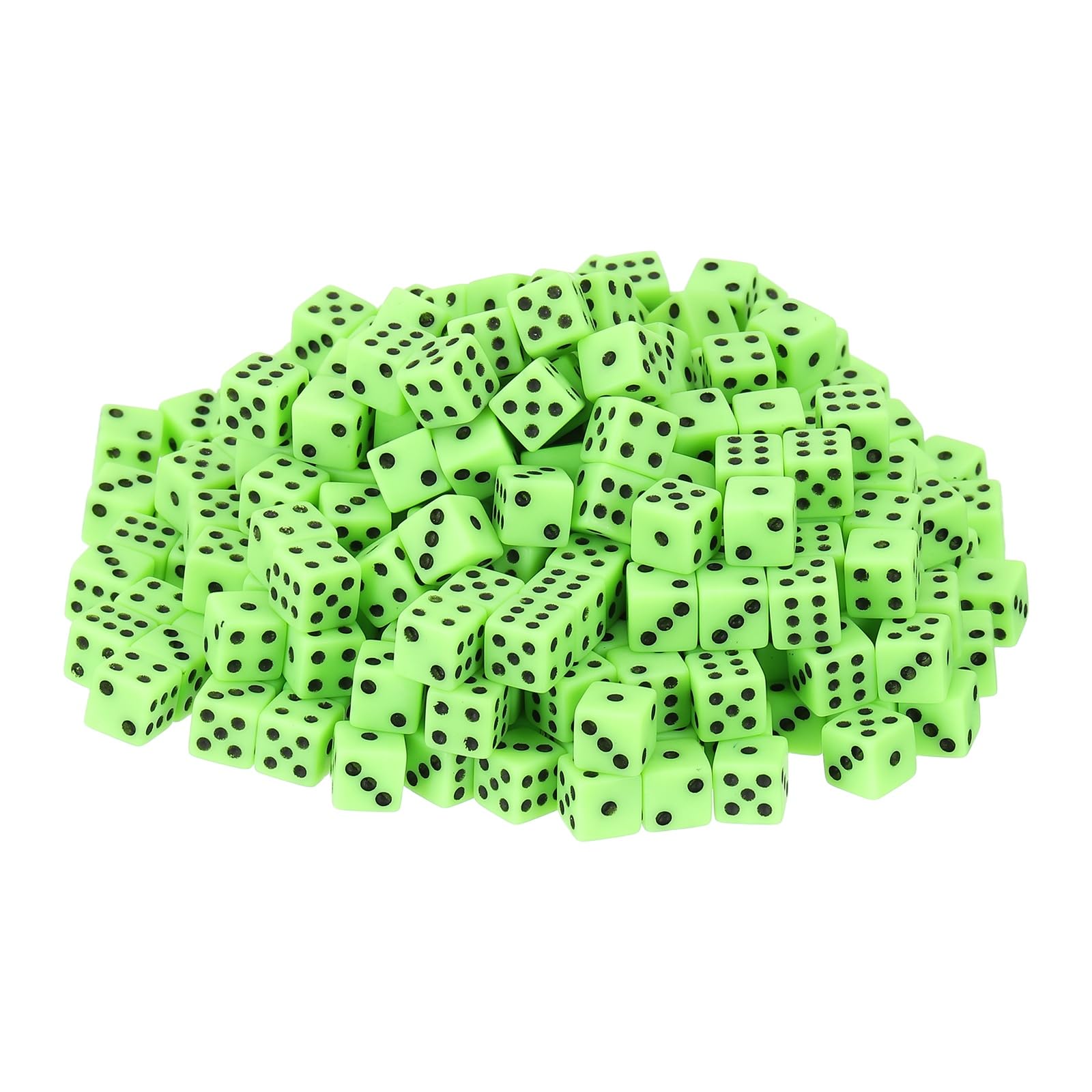 sourcing map 150Pcs Mini Dice, 8mm/0.31" Acrylic Tiny Six Side Game Dot Square Dice Bulk for Table Board Game Party Activities, Green/Black — image 1