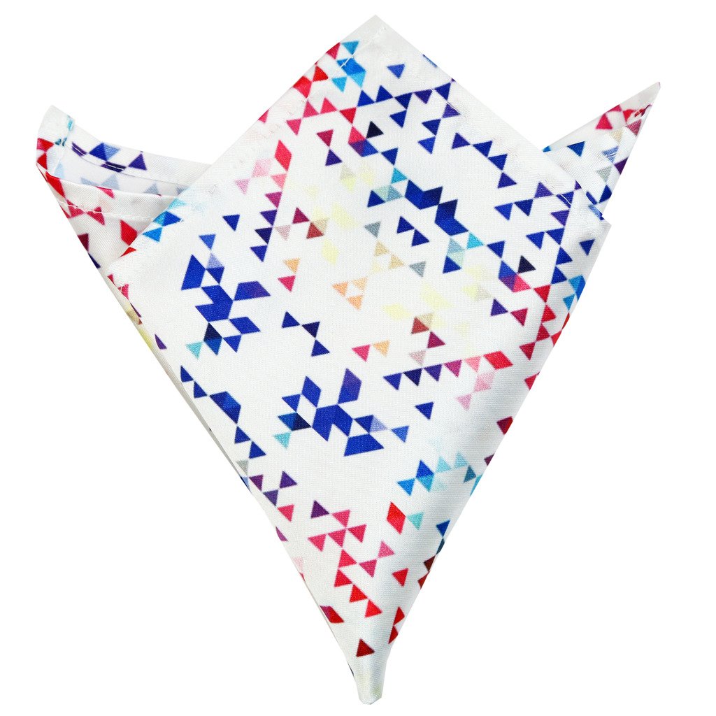 blacksmith Men's Geometric Printed Pocket Square (White, Free Size)-picture-11