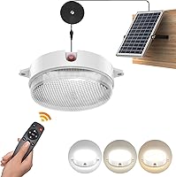 Vista 1 de Luz solar de techo, diurna y nocturna, 6000 K/4000 K/3200 K, luz solar de cobertizo con interruptor de encendido y control remoto, luces de granero