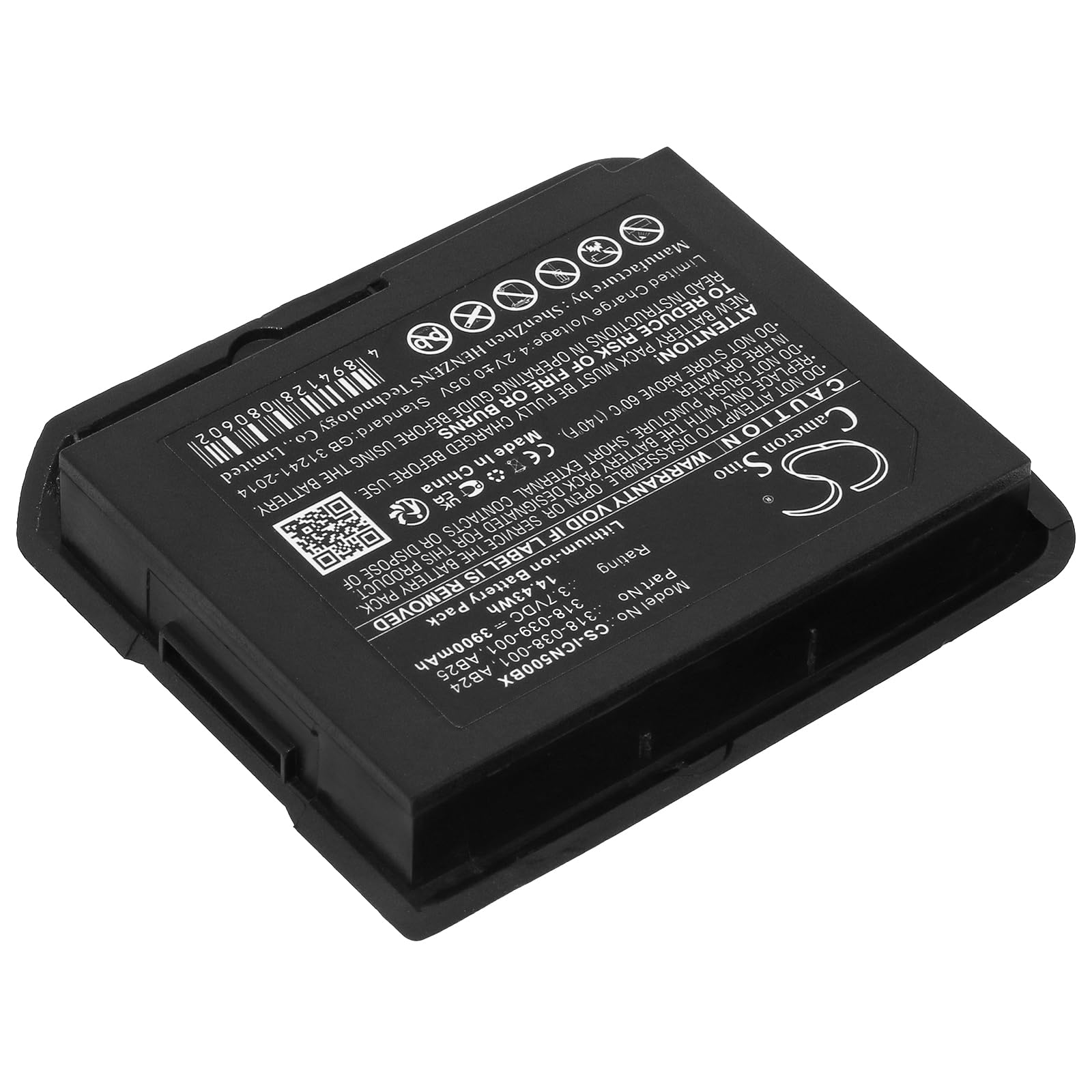 CS-ICN500BX Batteria 3900mAh compatibile con [Intermec] CN50, CN51 sostituisce 318-038-001, 318-039-001, 318-039-012, 318-052-001, 318-052-011, AB24, AB25