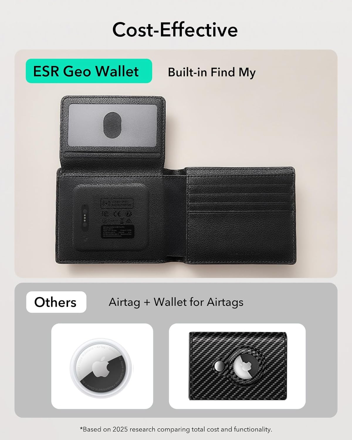 ESR Geo Wallet with Find My, RFID Blocking, Wallet for Men, Wallet Tracker(iOS 14.5 Above Only), Holds 9 Cards and 15 Bills, Replacement for AirTag Wallet, Slim Bifold Card Holder, Twillingt Black - Image 5