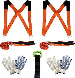 Furniture Moving Straps Lifting Straps 2-Person Lifting and Moving System Adjustable for Moving Furniture,Appliances,Mattresses or Heavy Objects,Bulky Items up to 800 Pounds with Slip-Proof Gloves