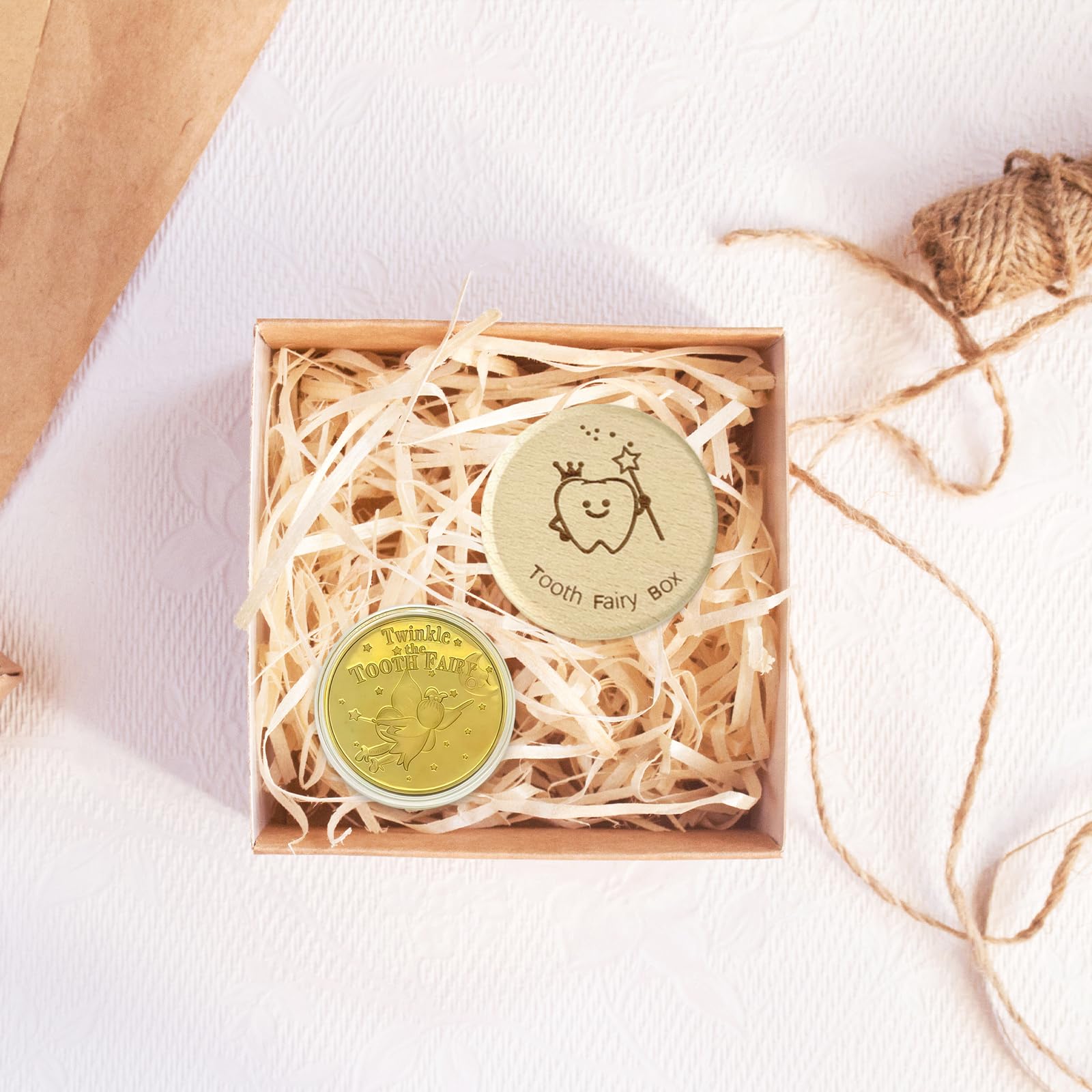 Tooth Fairy Gifts for Girls and Boys Tooth Fairy Box Coin Transparent jar with Gold Foil Reward Coins Wood Baby Keepsake Box for Lost Teeth Kids Birthday Gift (Boy style)