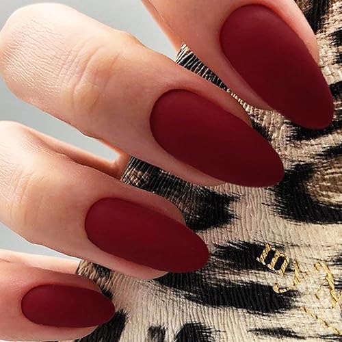 Miniatura 8 de GLAMERMAID Uñas postizas a presión color blanco nude, punta francesa negra media, uñas postizas cortas góticas, almendra, kits de uñas postizas