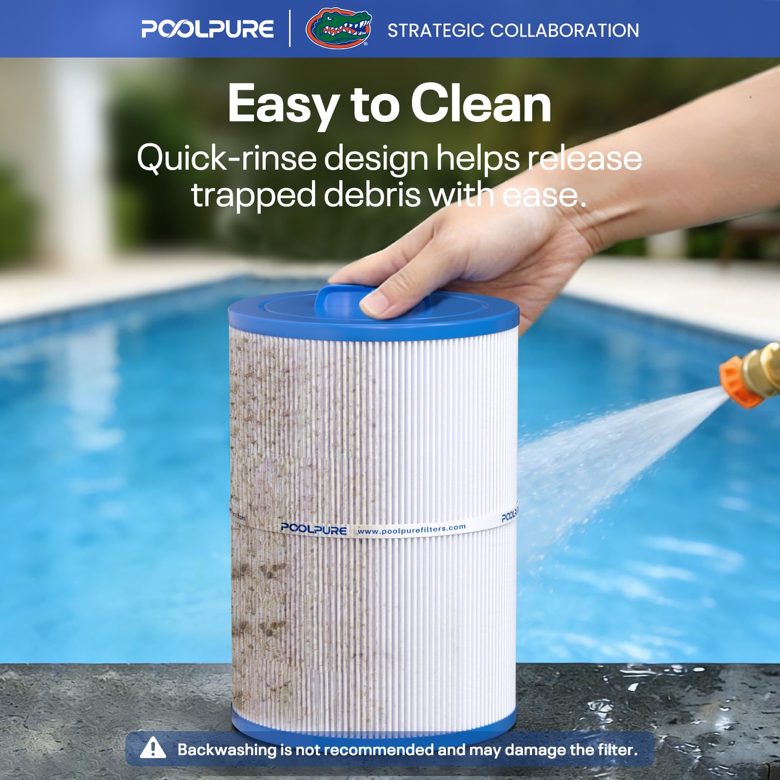 POOLPURE Filtre de spa PCD50N remplace Unicel C-7350, Pleatco PCD50N, Filbur FC-3963, 1019401, 735321, 7 x 10 Cartouche de filtre pour jacuzzi